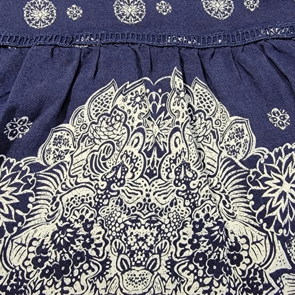 Wild Blue Sadie Robertson Blouse Boho Top Tunic Blue Rayon Size Medium - Picture 6 of 10